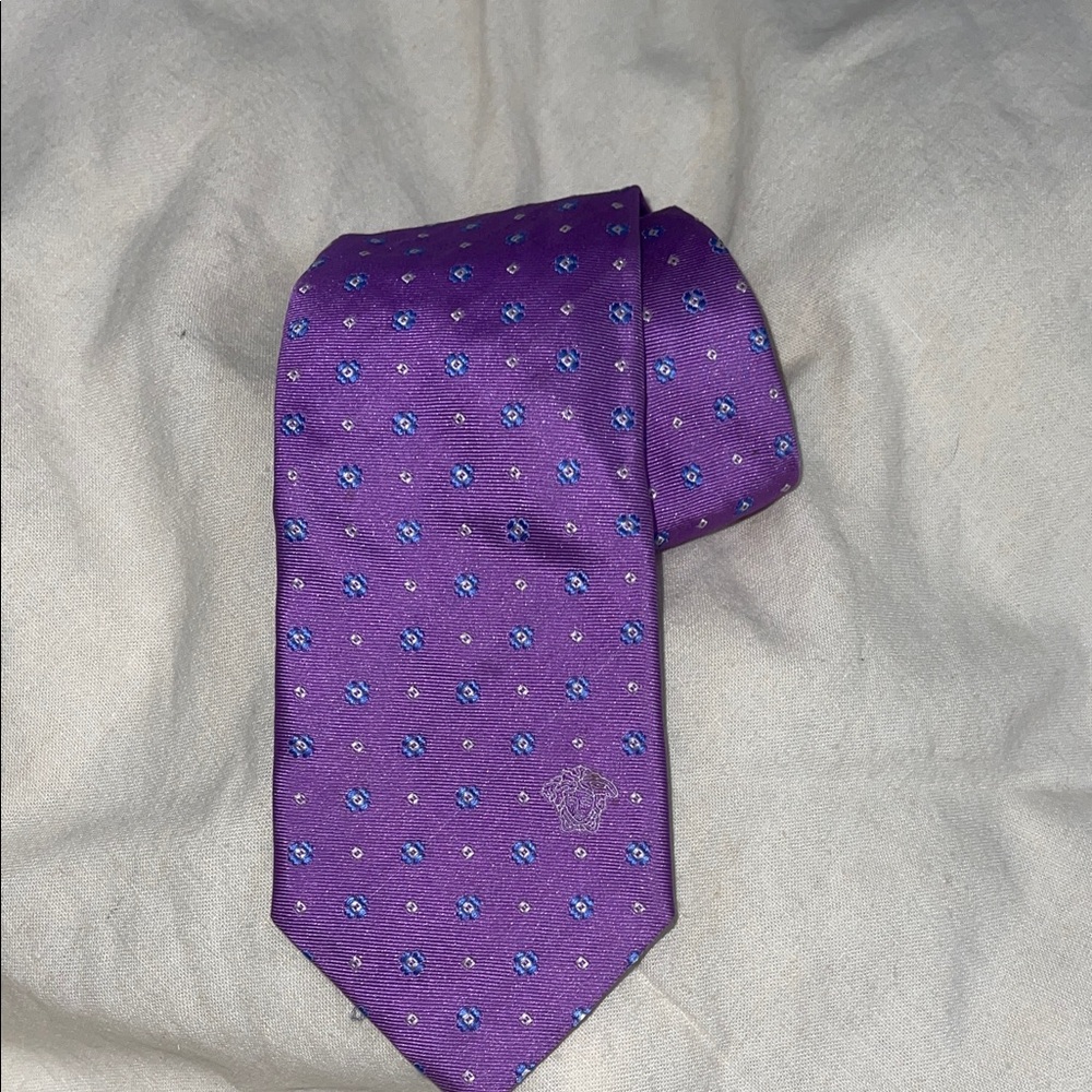 VERSACE  Elegant Purple and Blue Men's Tie